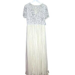 NWT ASOS Maya Deluxe Ivory Wedding Dress Formal Dress, Sequin Top Tulle Skirt